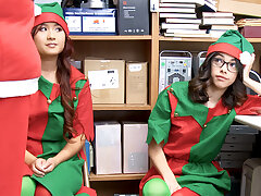 Santa have three way hook-up encircling 2 university girls